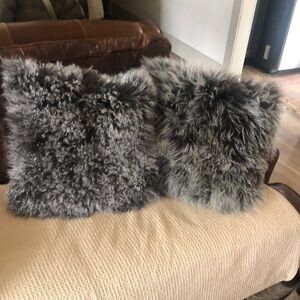 Tibetan Lamb Fur Pillow Covers - A Pair